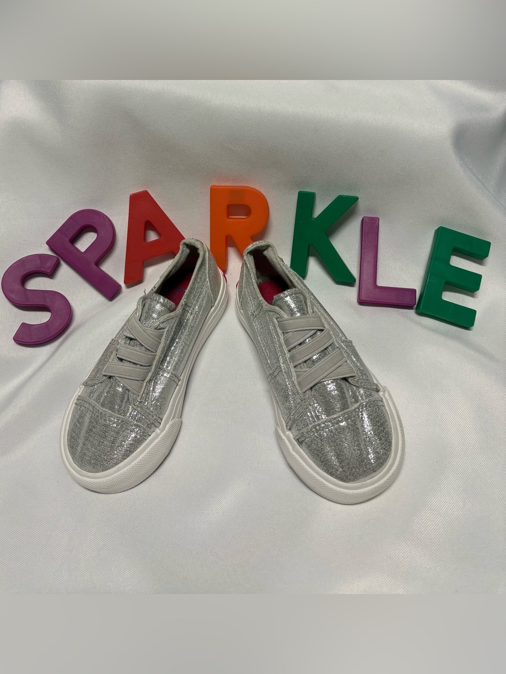 Rocket Dog Silver Glitter Slip-On Kids Sneakers